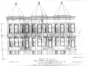131-141 V St, NW, 1905, AH Beers, arch; front elevation